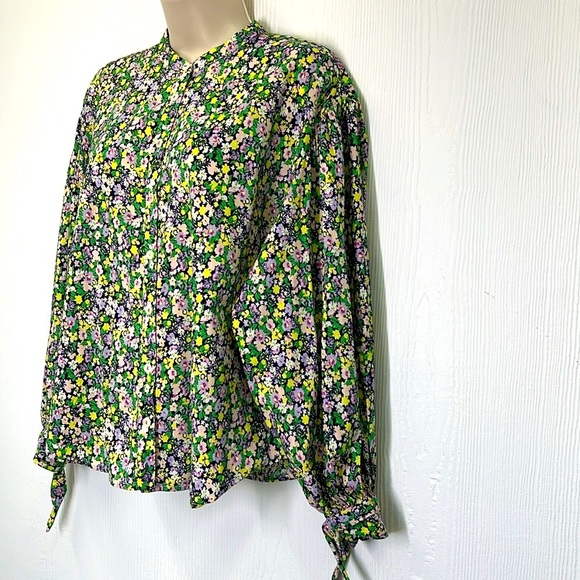 Anthropologie - Maeve Ashleigh Puff Sleeved Floral Button Down Blouse Size Small - Picture 7 of 13
